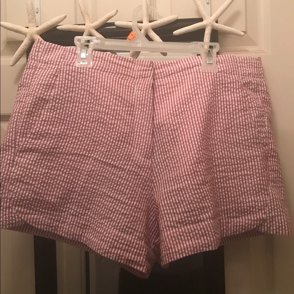 Purple seersucker shorts