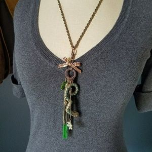 Betsey Johnson tropical snake necklace with charms