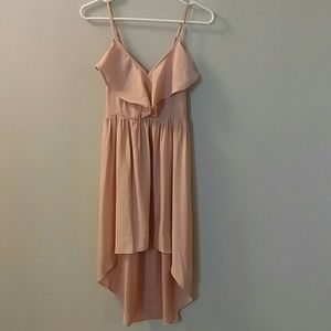 Pale pink high low dress