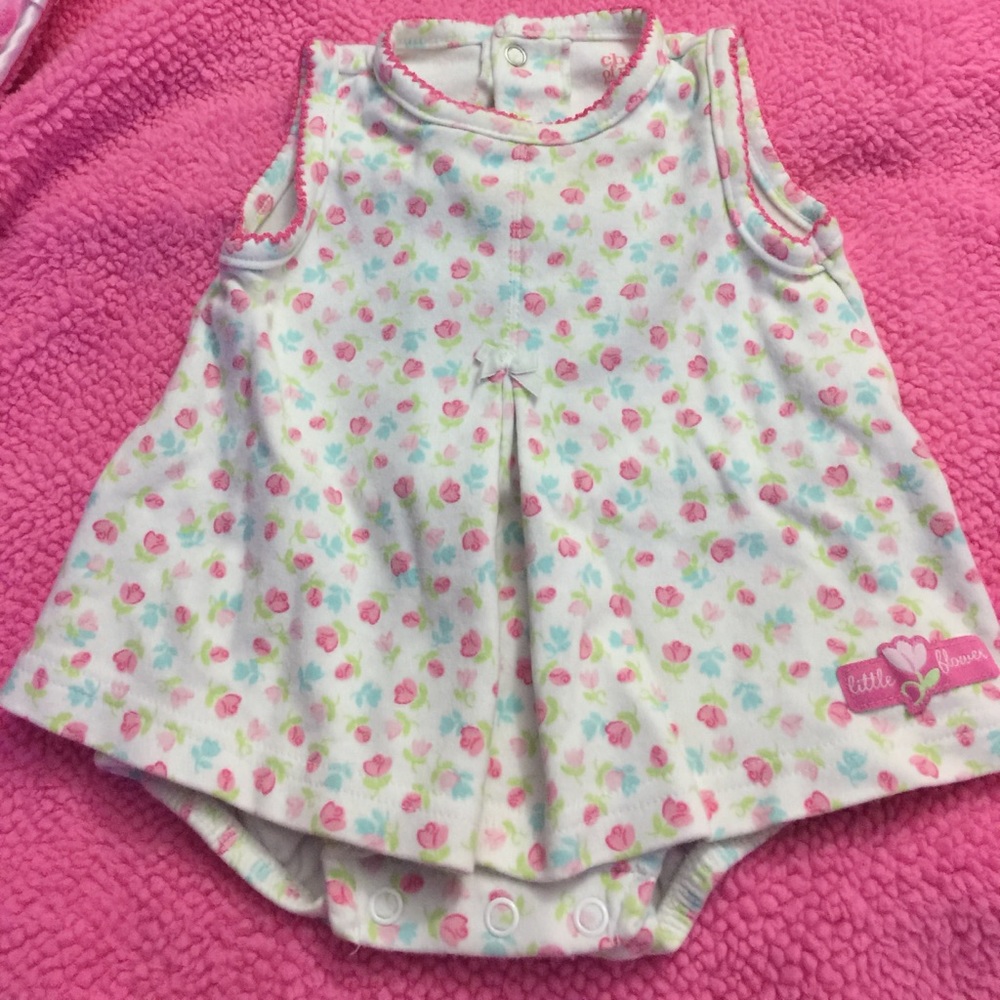 Floral sleeveless dress with attached bodysuit