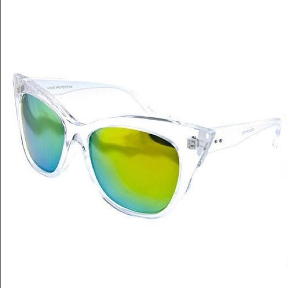 Trendy Clear Mirror Sunglasses