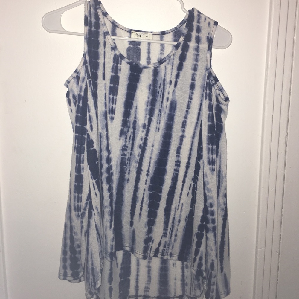Tie dye long sleeve shoulder cut shirt