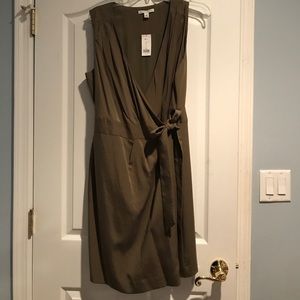 Banana Republic Khaki Green Wrap Dress