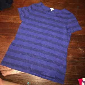 Blue glitter striped shirt