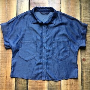 Zara Basic Denim Top