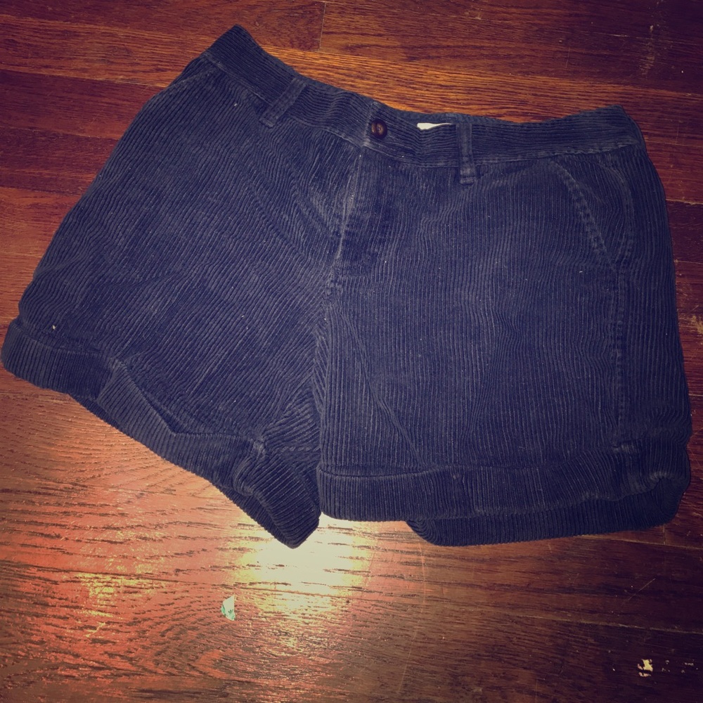 Navy corduroy shorts