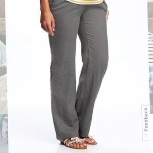 Old Navy Olive Linen Blend Pants