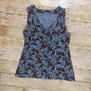 A.N.A. Brown and blue knit tank top