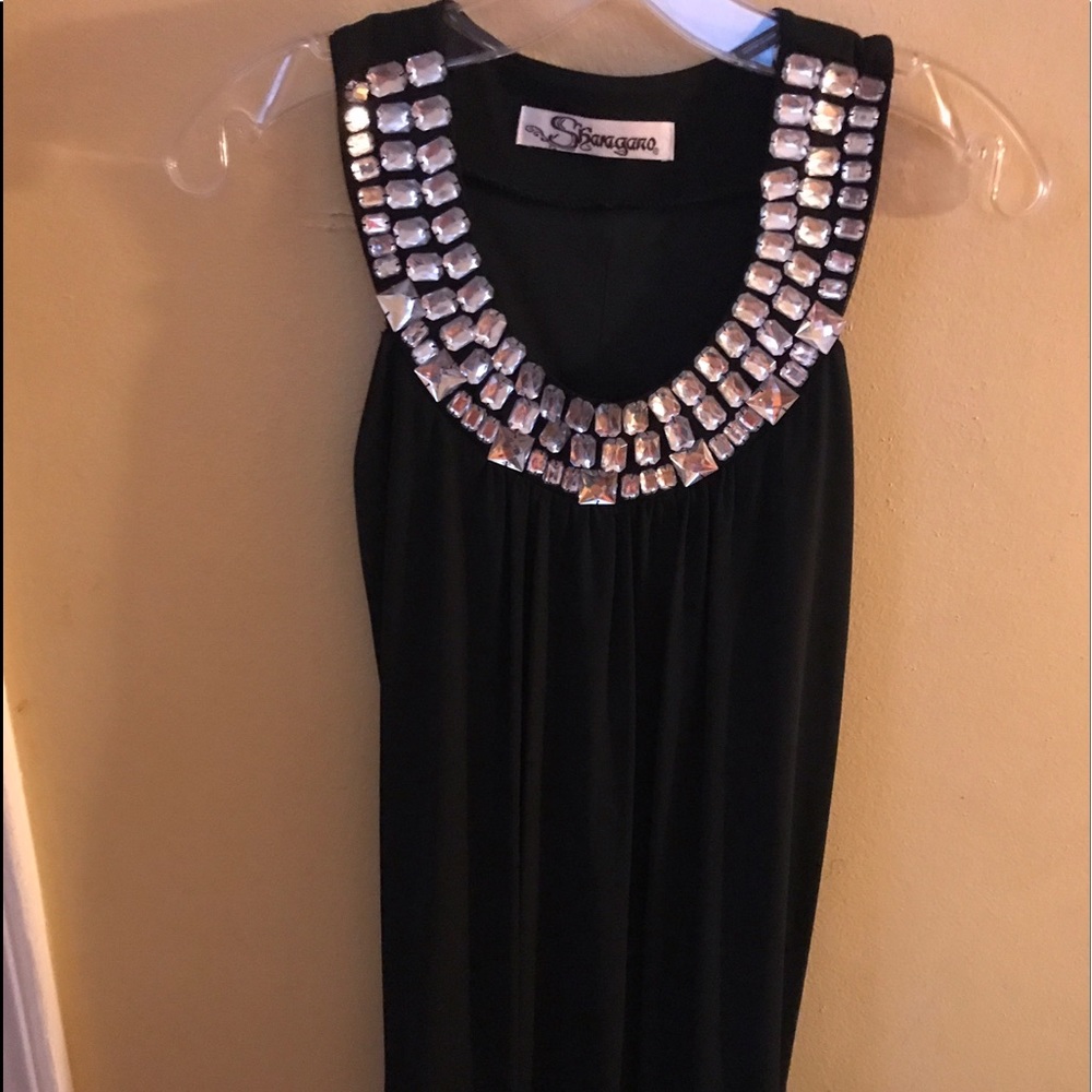 Skangaron Black Dress with stones