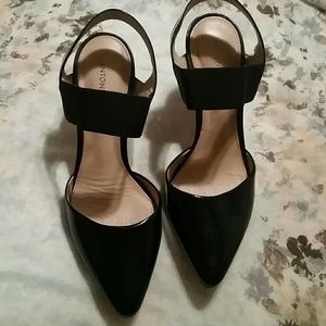 Antonio Melanie navy blue patent leather shoes.