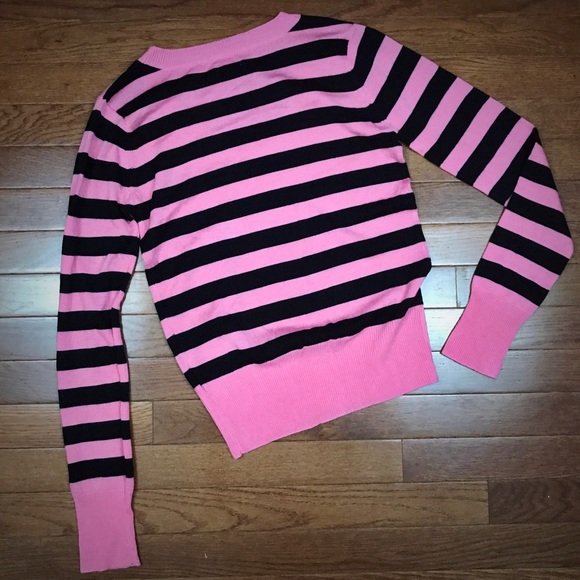 Hurley Pink & Black Striped Sweater - Medium - Picture 4 of 4