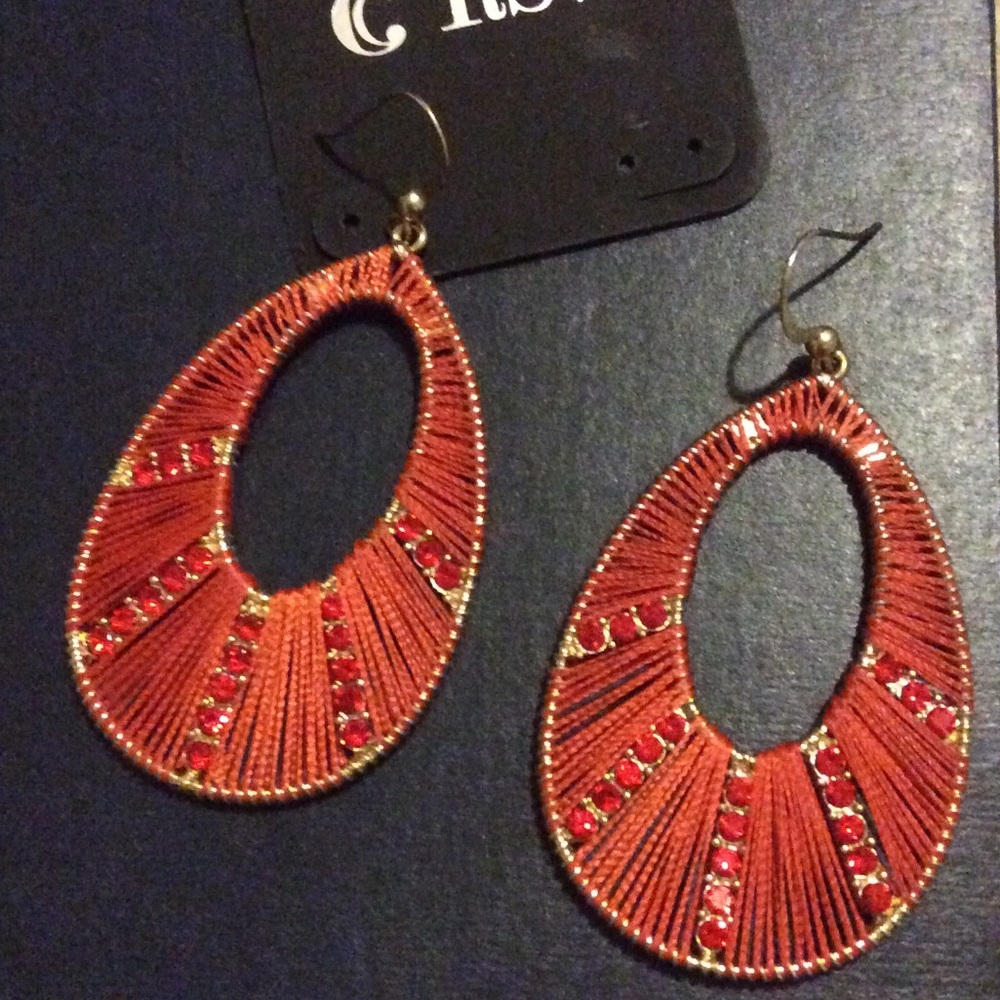Orange and gold earrings
