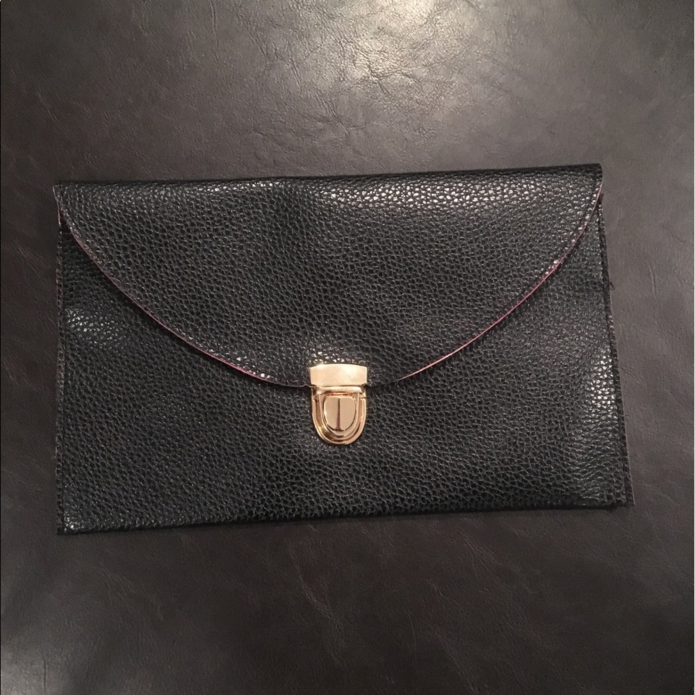 Brand New Black Envelope Clutch Purse
