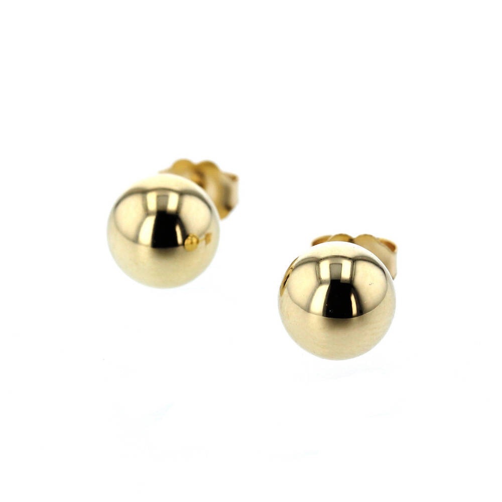 Ball Earrings, Silver Ball Earring Studs. 6mm - Picture 2 of 2