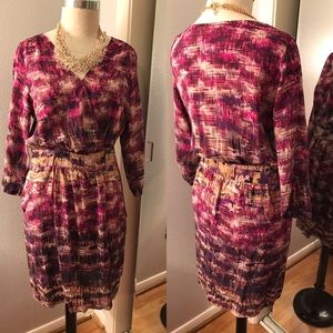 Presley skye silk graphic dress sz medium