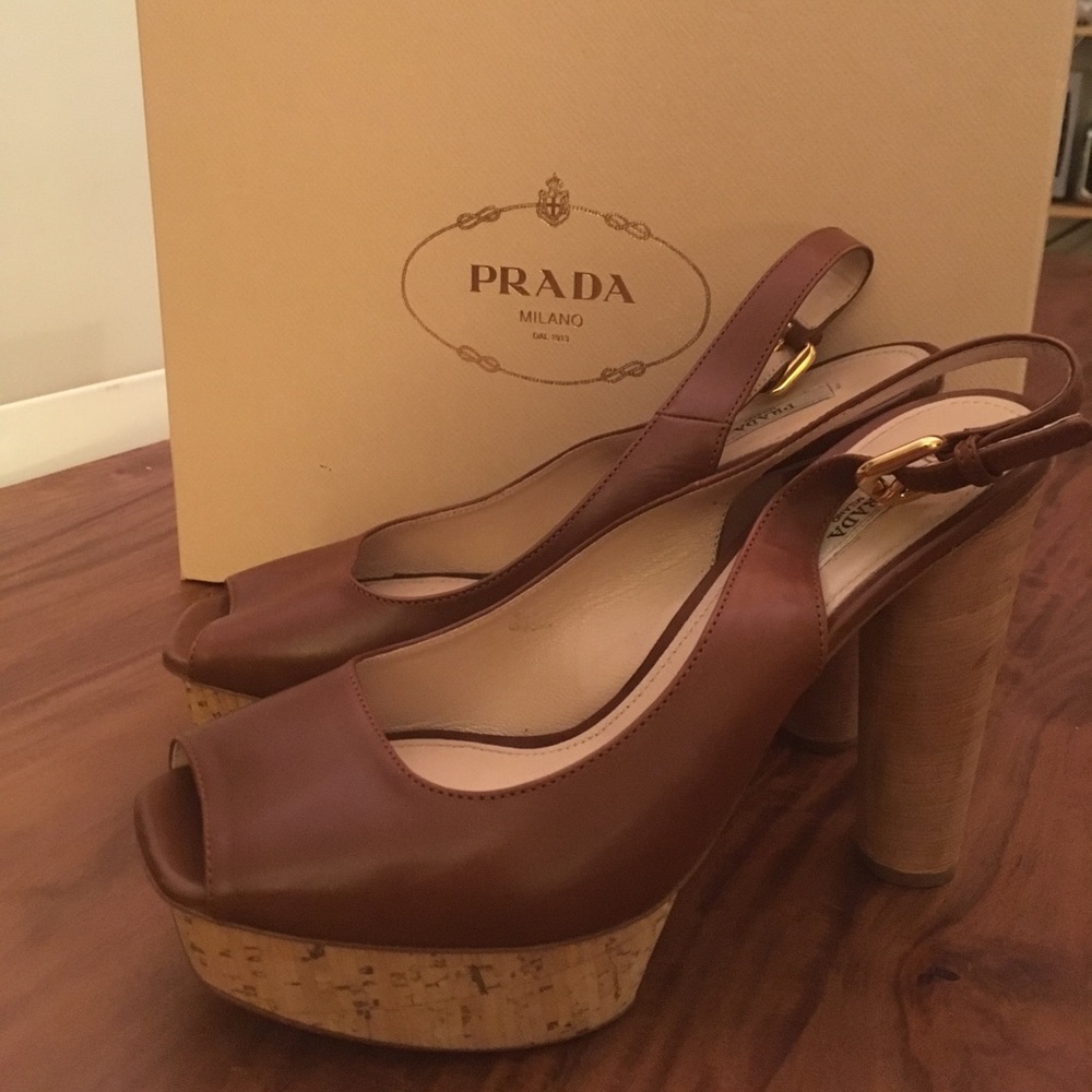 Prada Platform Sandals, size 39/39.5