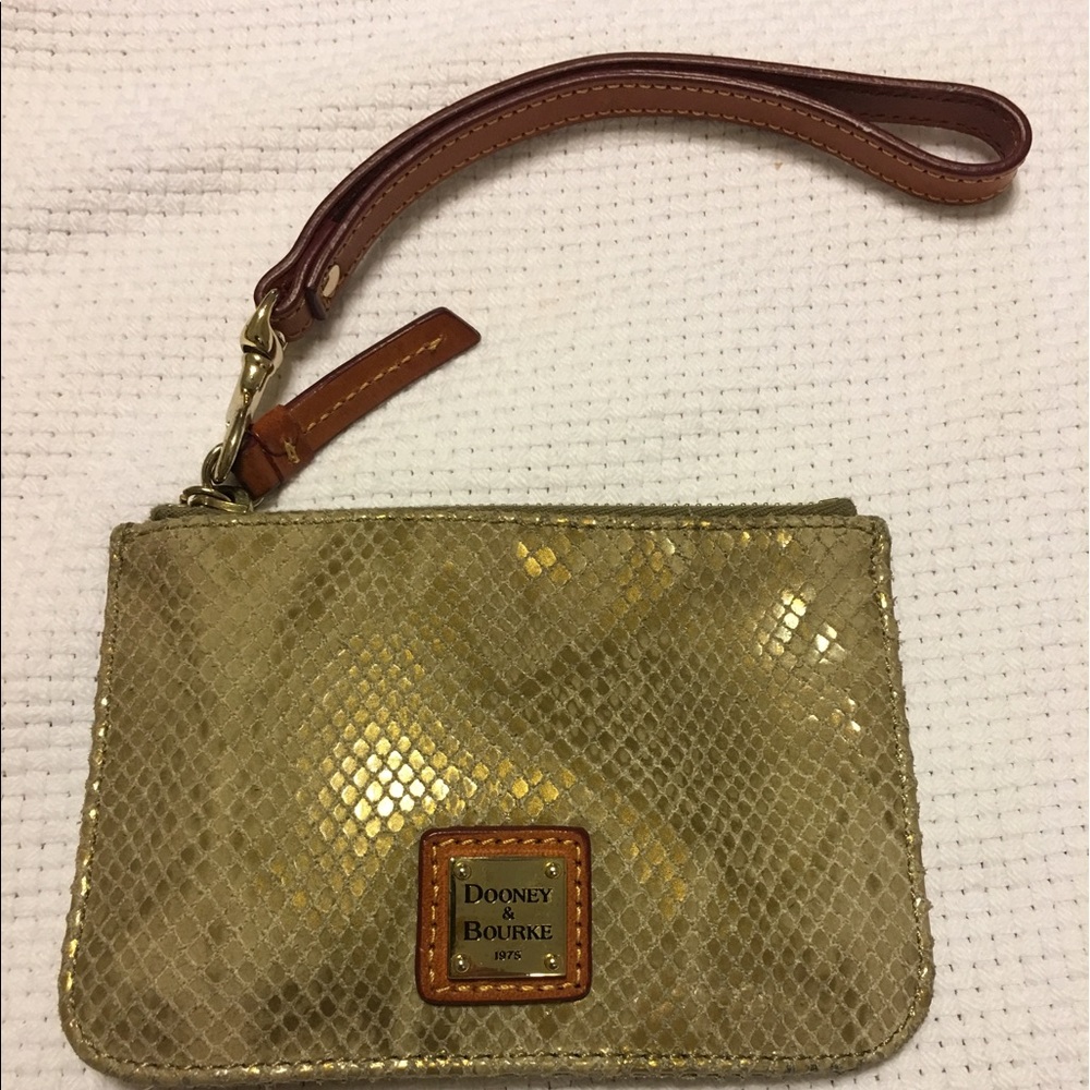 Gold-Tone Scaled Leather Wristlets or coin purse!