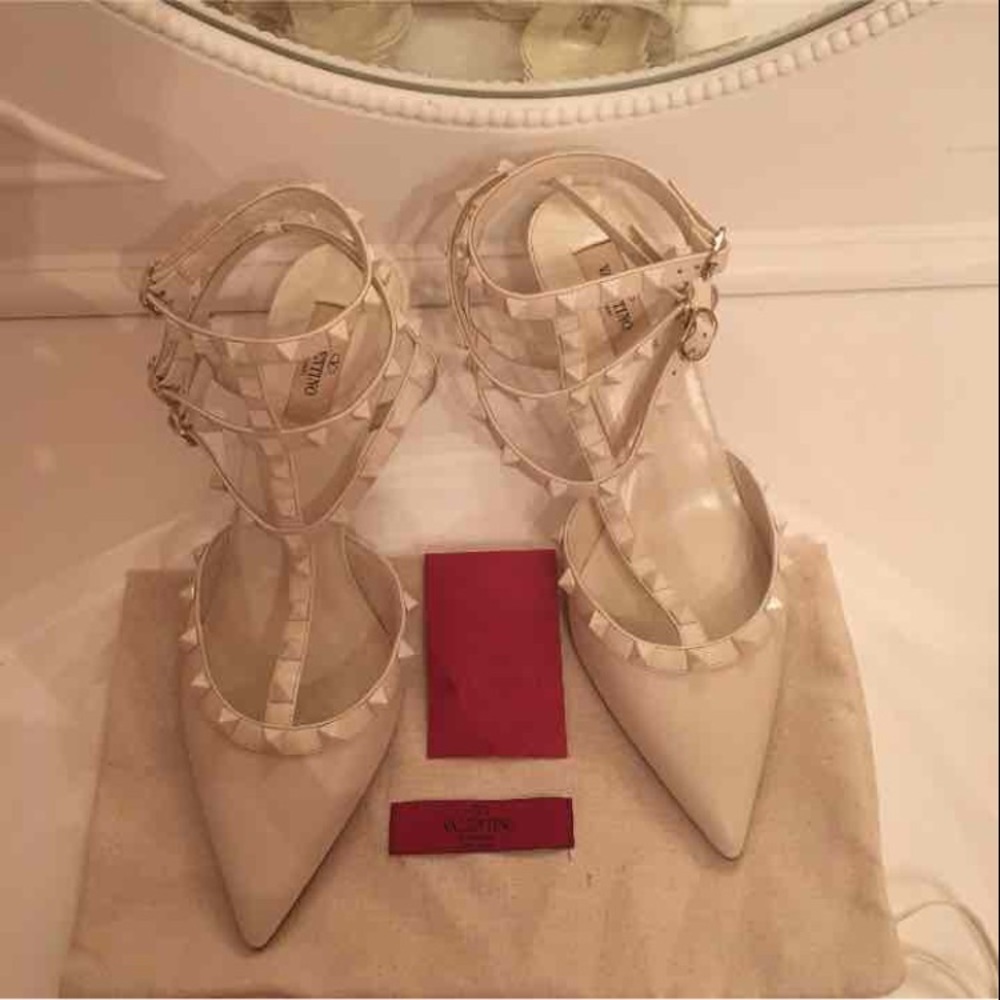 All white Valentino low heel