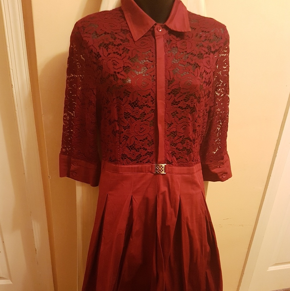 Red lace dress