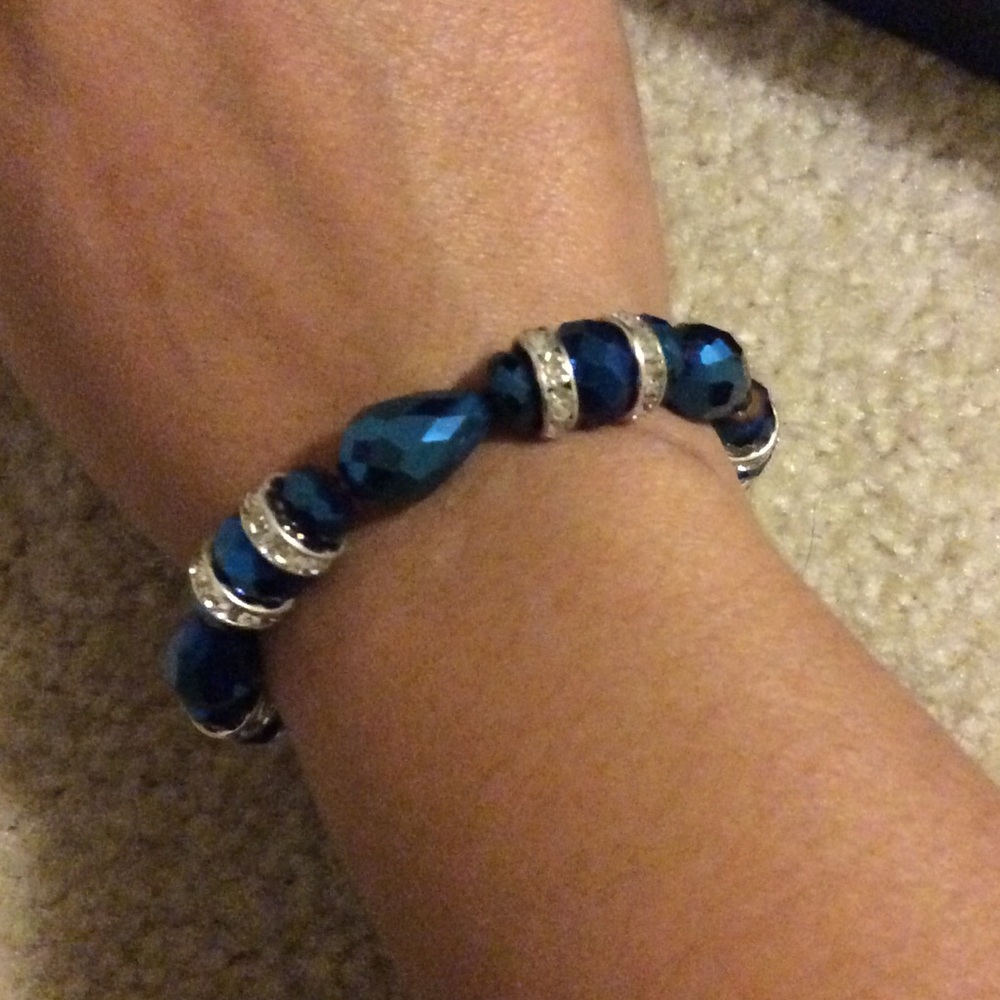 Blue and silver bracelet