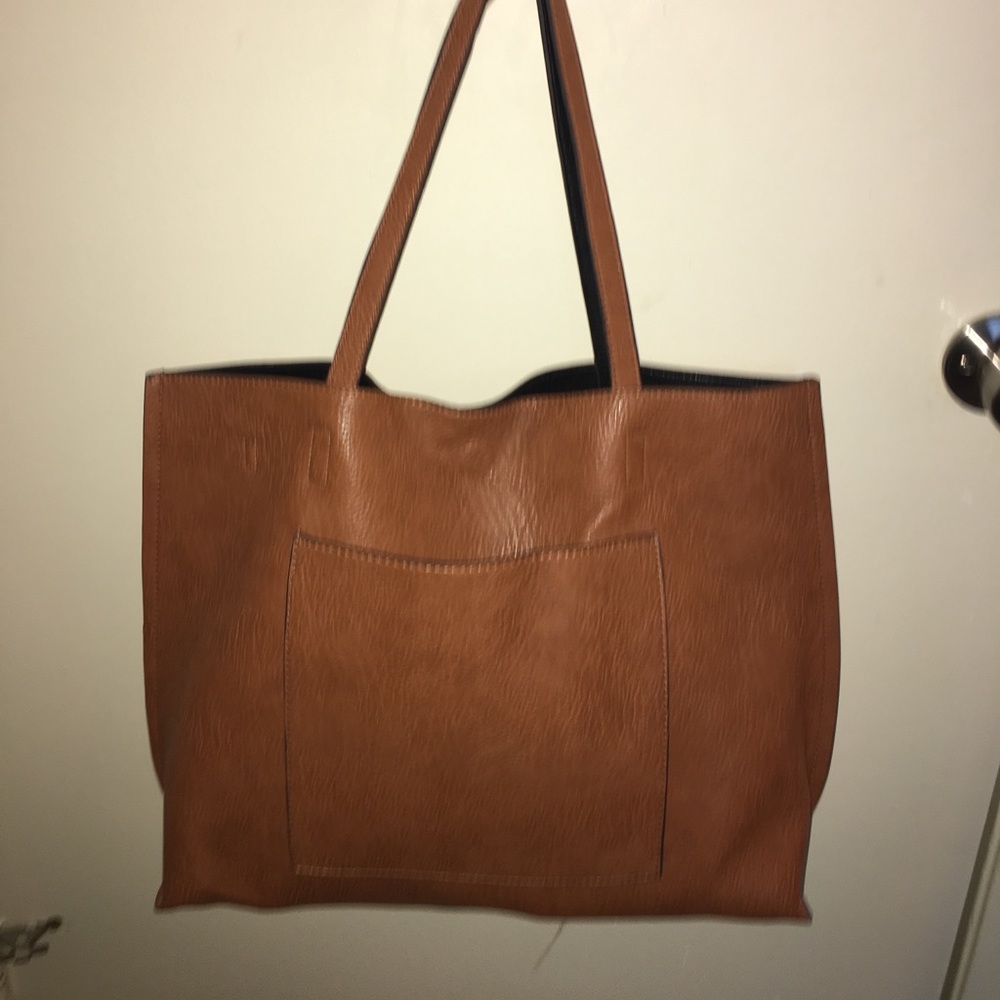 Brown leather purse.