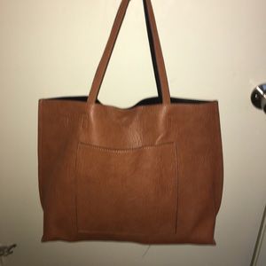 Brown leather purse.