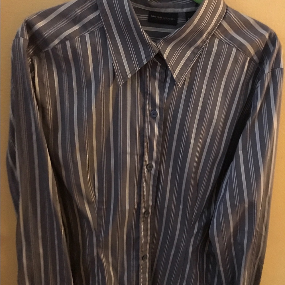 NY and Company button up striped shirt