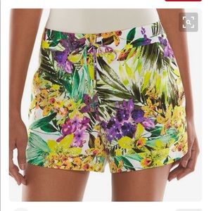 Jennifer lopez floral drawstring shorts