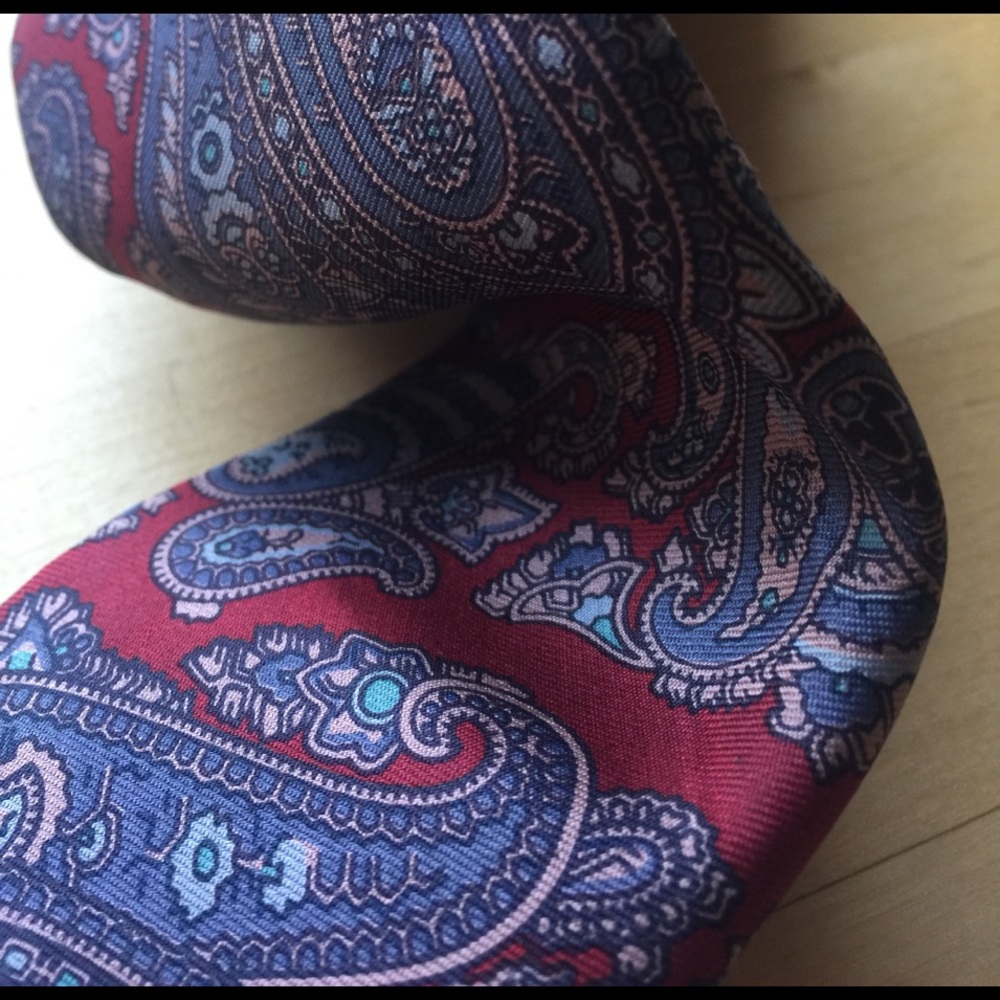 Vintage Ferrell Reed Red/Grey Paisley Silk Tie