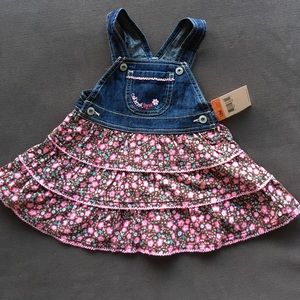 Denim and floral corduroy dress