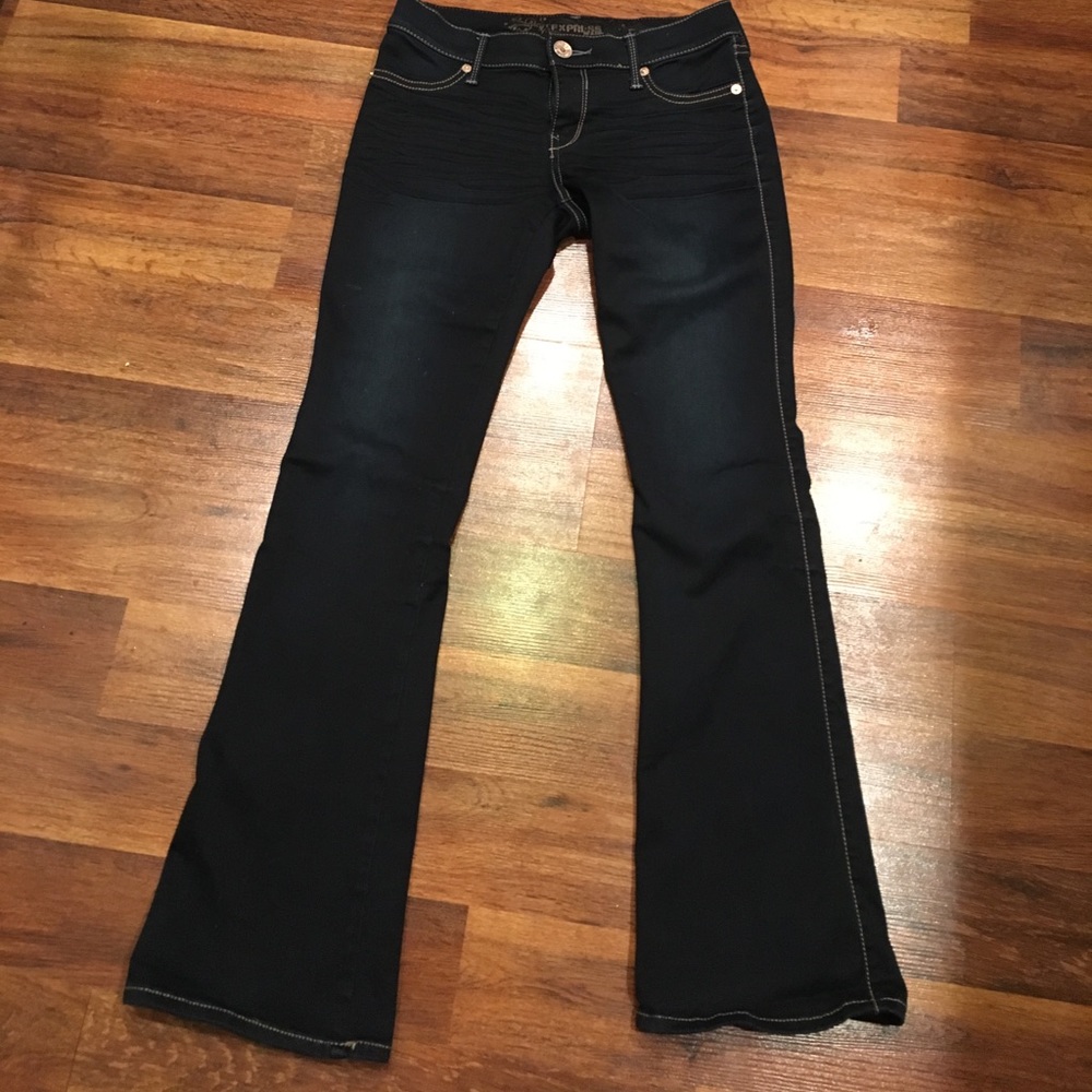 Express Dark Wash Barely Boot Jeans