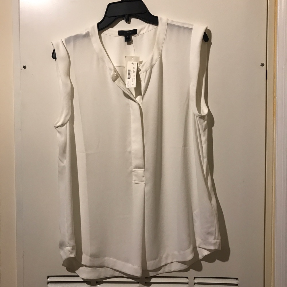 NWT, J. Crew sleeveless blouse, ivory, size 8