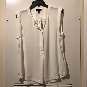 NWT, J. Crew sleeveless blouse, ivory, size 8