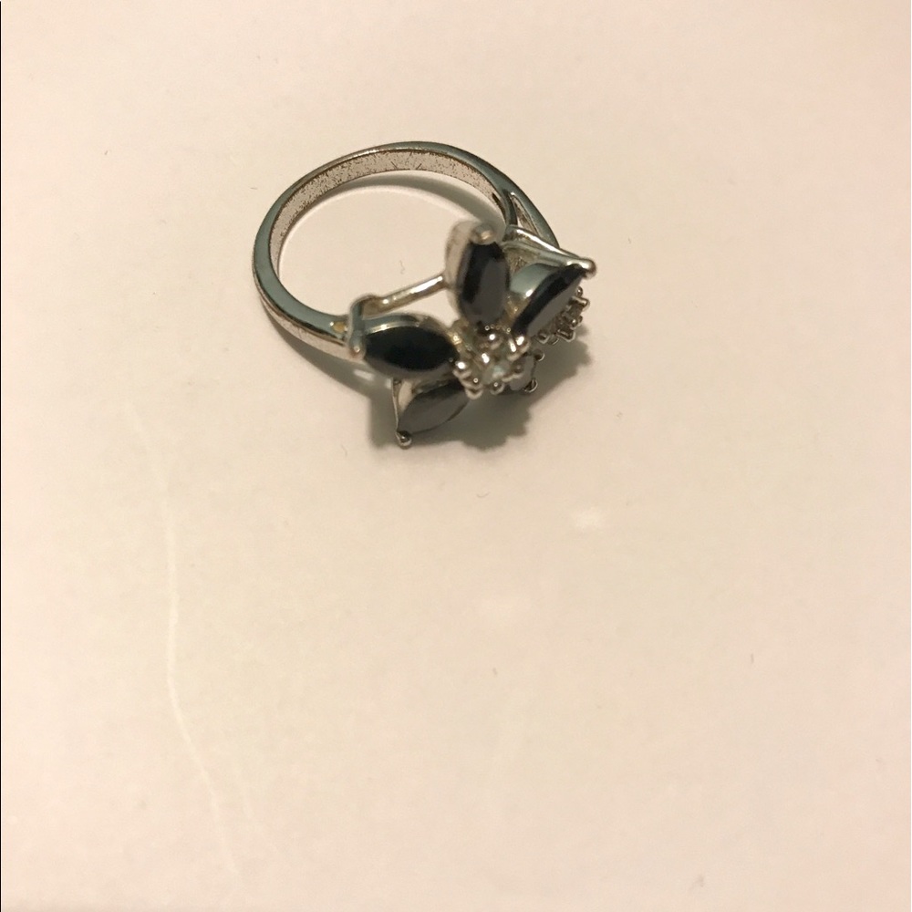 Sterling silver purple flower ring