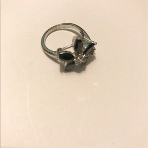 Sterling silver purple flower ring