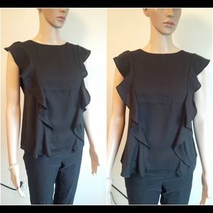 Black Ruffles Blouse
