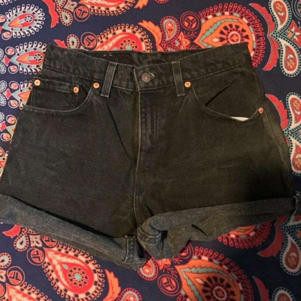 Vintage Black High Waisted Levi Shorts