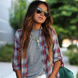 Zara plaid button up sz s