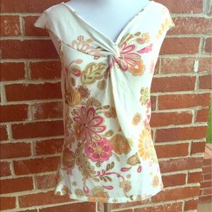 Nic + Zoe floral knit blouse