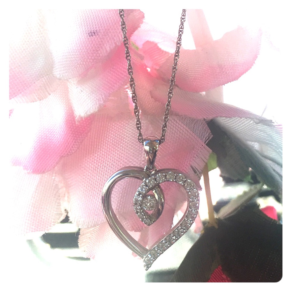 .925 Sterling Silver heart necklace