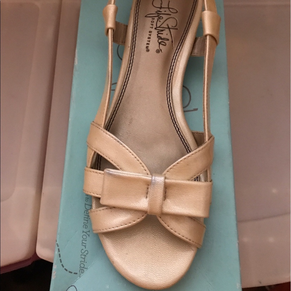 Life Stride gold sandals