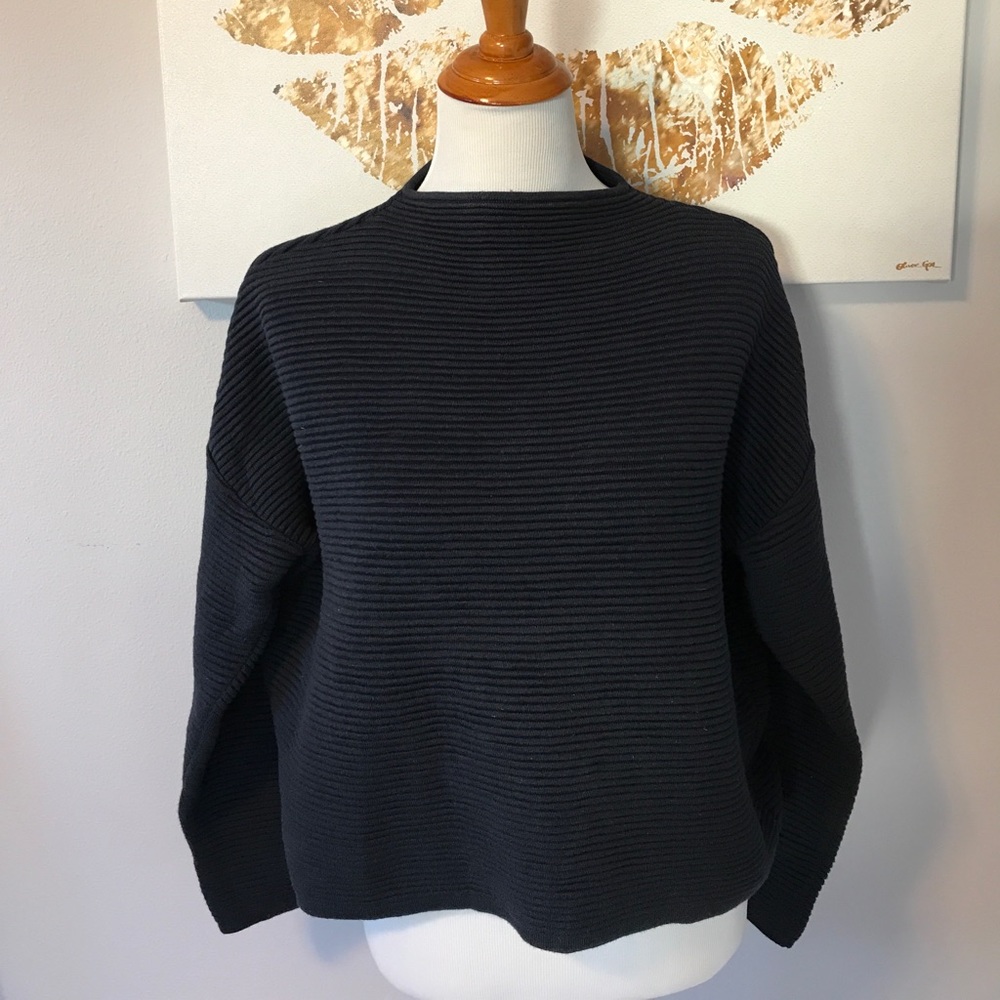 Topshop Women's 8 Ribbed Cropped Sweatshirt