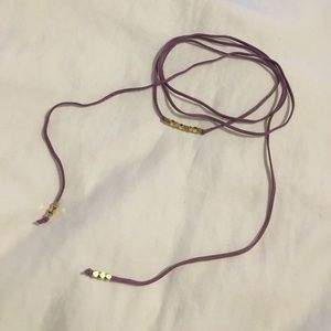 Purple and gold wrap choker
