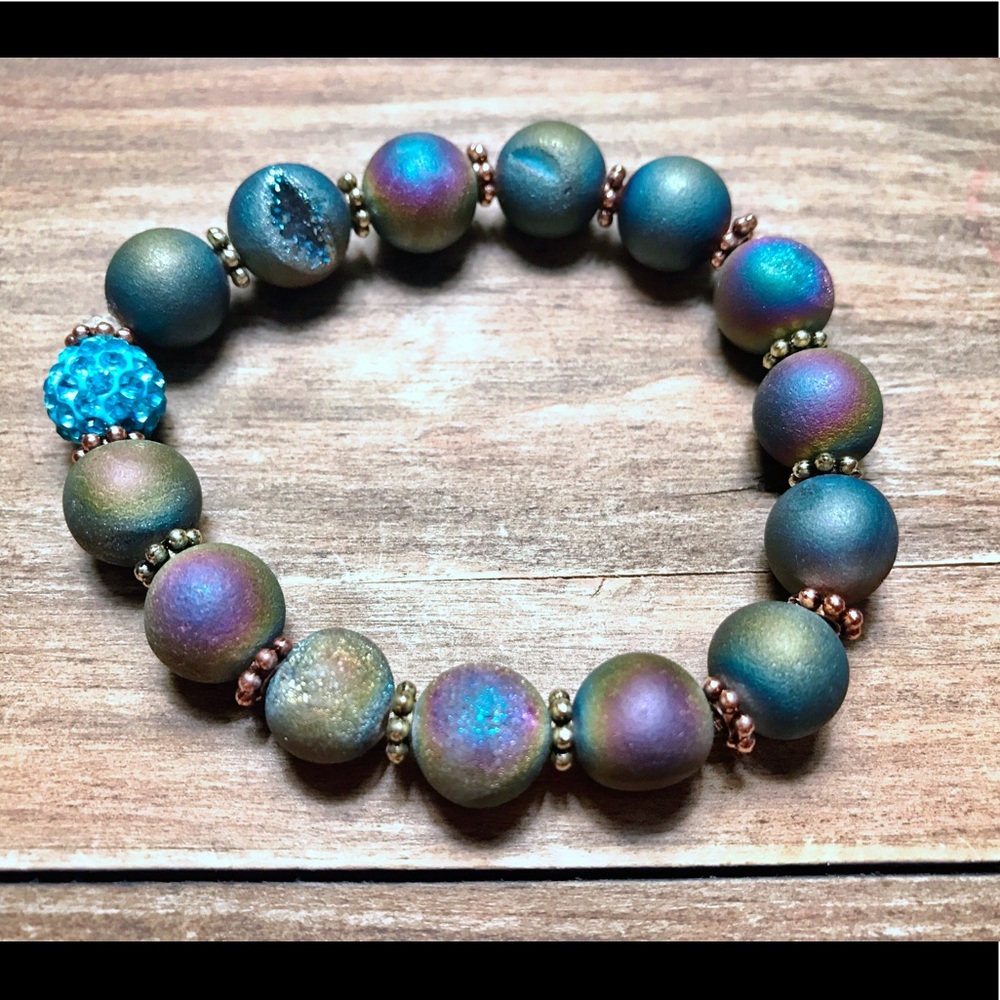 Gorgeous Rainbow Quartz Natural Stone Bracelet