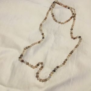 Neutral wrap beaded necklace