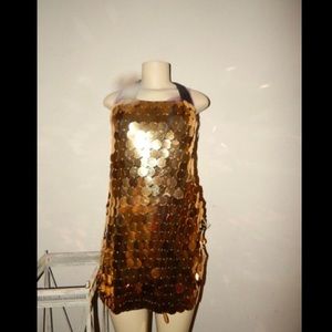 Alice & Olivia Gold Sequin Dress Small