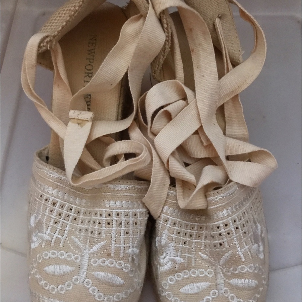 Newport news ballerina tie up sandals