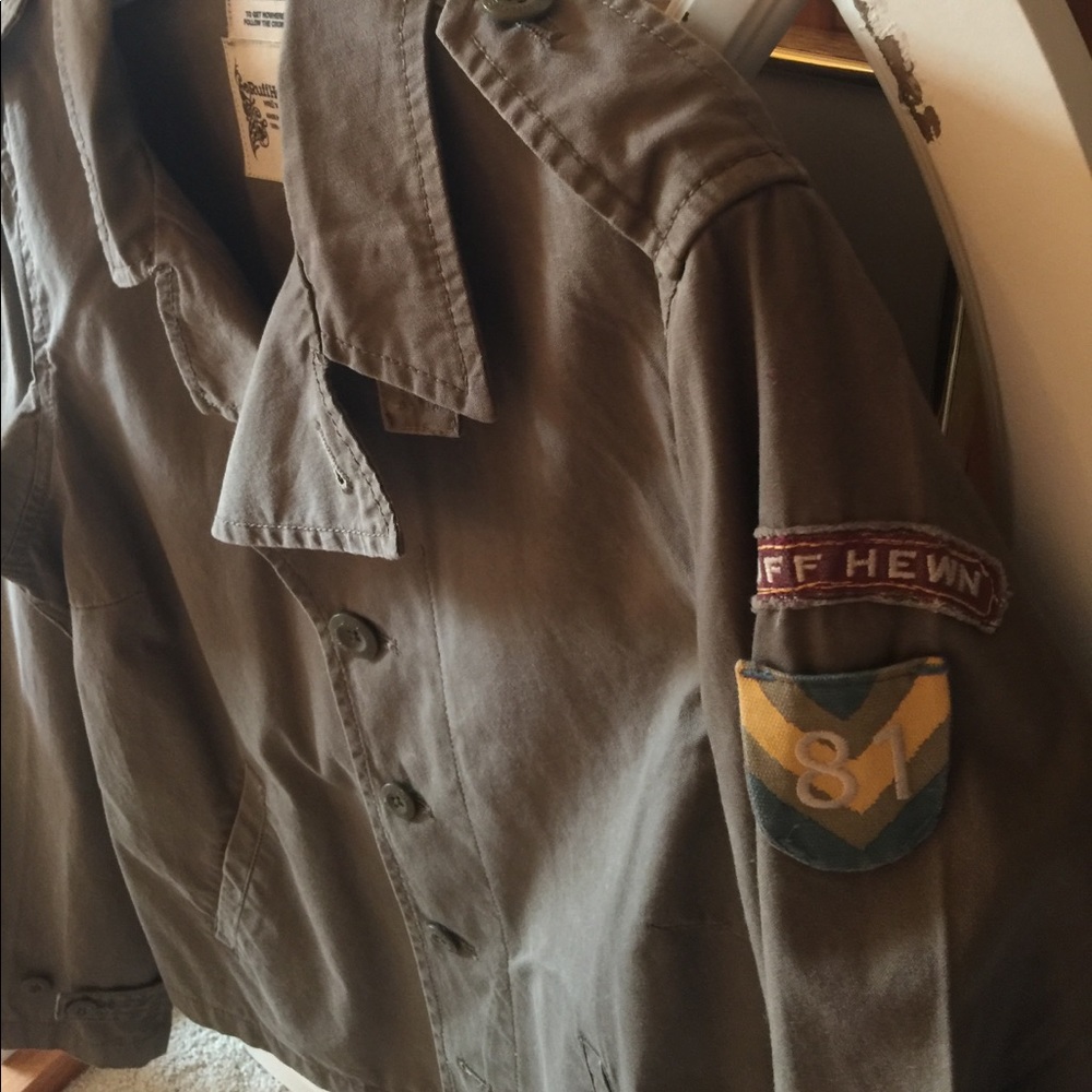 TRENDY RUFF HEWN MILITARY SHIRT JACKET  BUTTON-DOWN VTG NWT SIZE L EX CONDITION