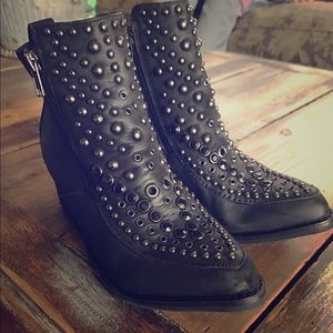 Jeffery Campbell leather studded booties