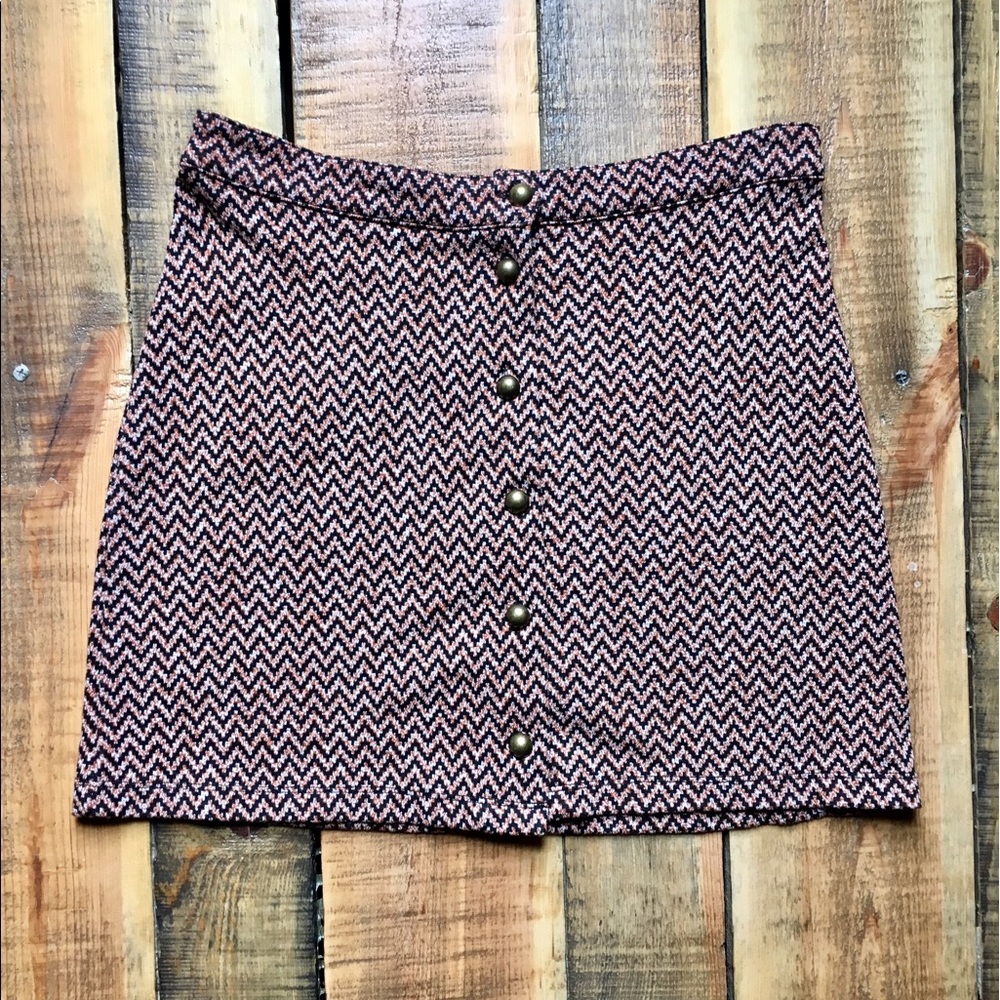 Button Down Printed Skirt